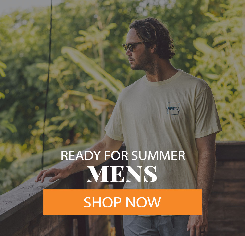 Shop men's summer apparel, footwear, and accessories!