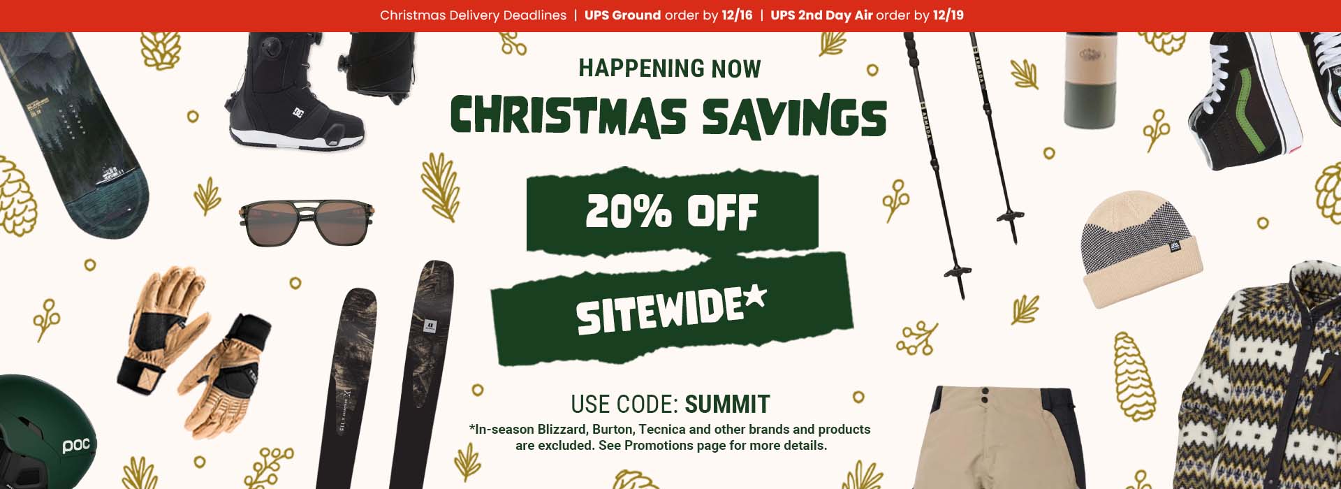 Christmas savings, happening now. Save 20% sitewide with code SUMMIT