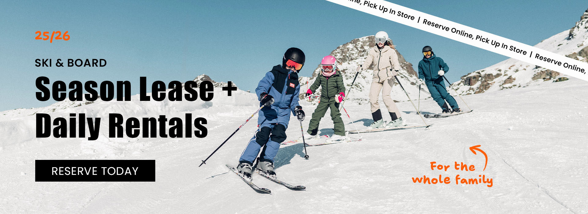 Reserve your ski and snowboard season lease or daily rental today!