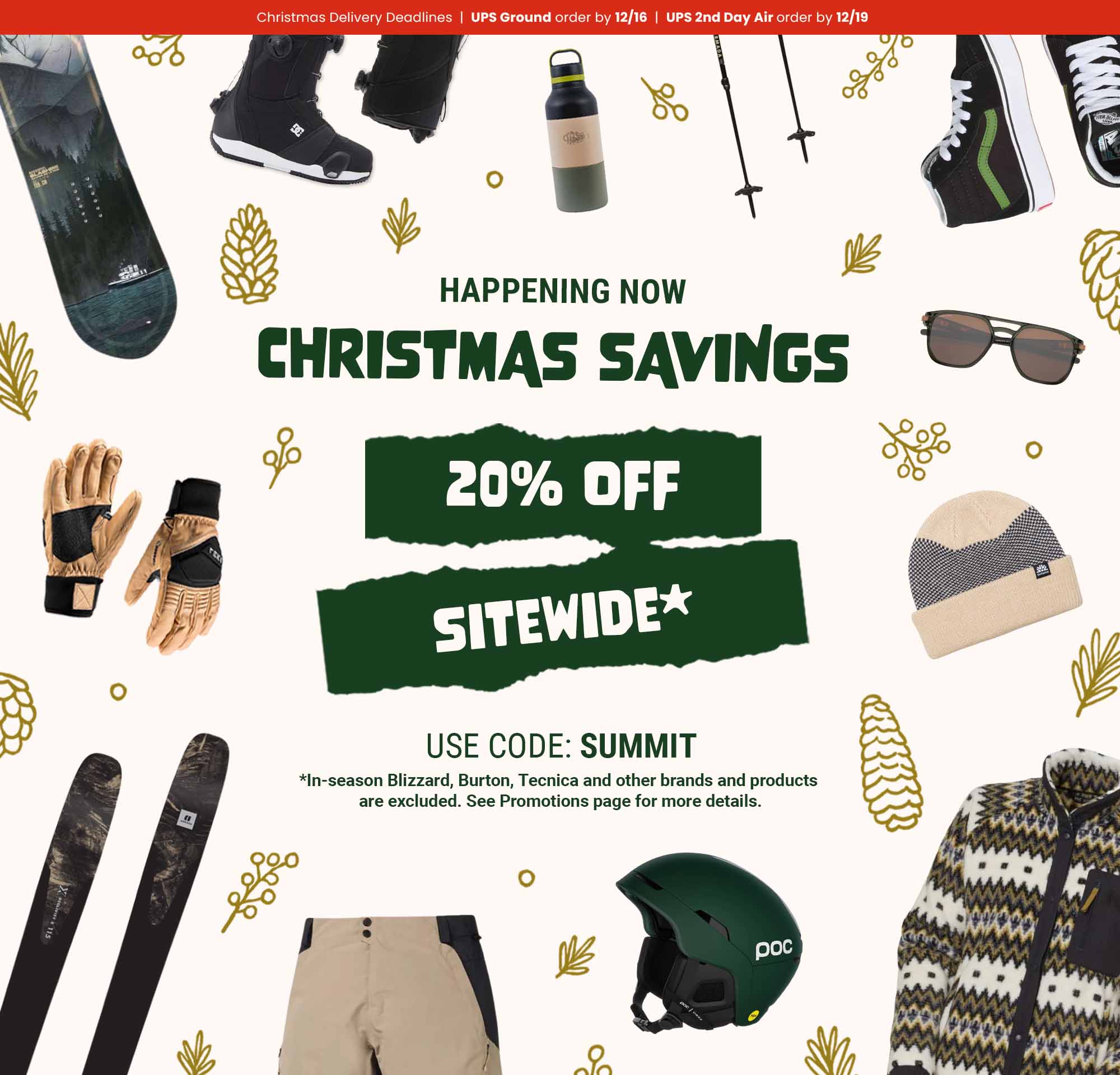 Christmas savings, happening now. Save 20% sitewide with code SUMMIT