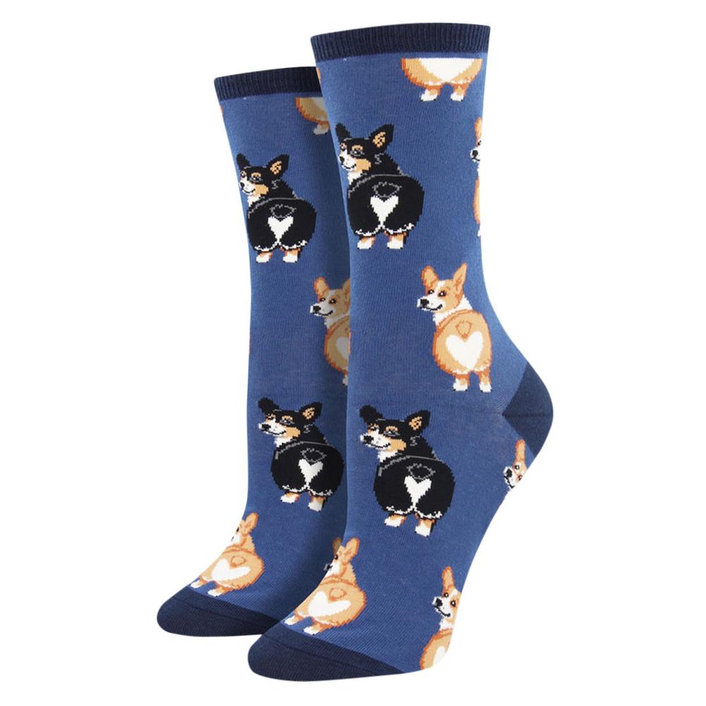Socksmith Women's Corgi Butt Socks BLUE