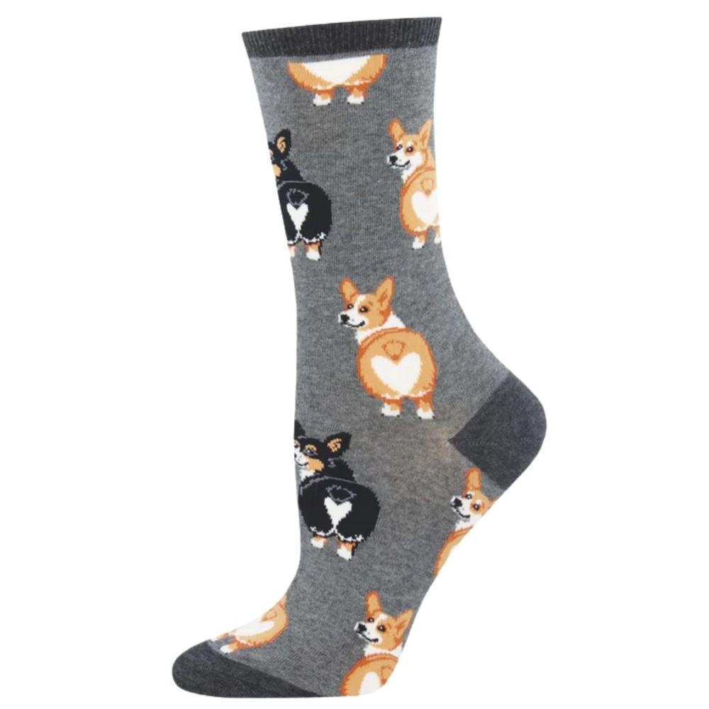 Socksmith Women's Corgi Butt Socks CHARCOALHEATHER