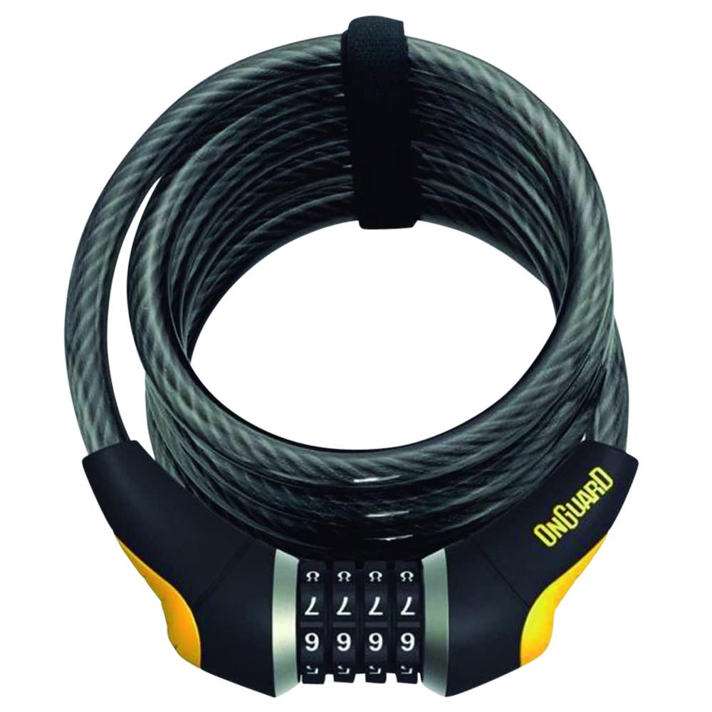 Onguard Dobermann coiled cable lock BLACK