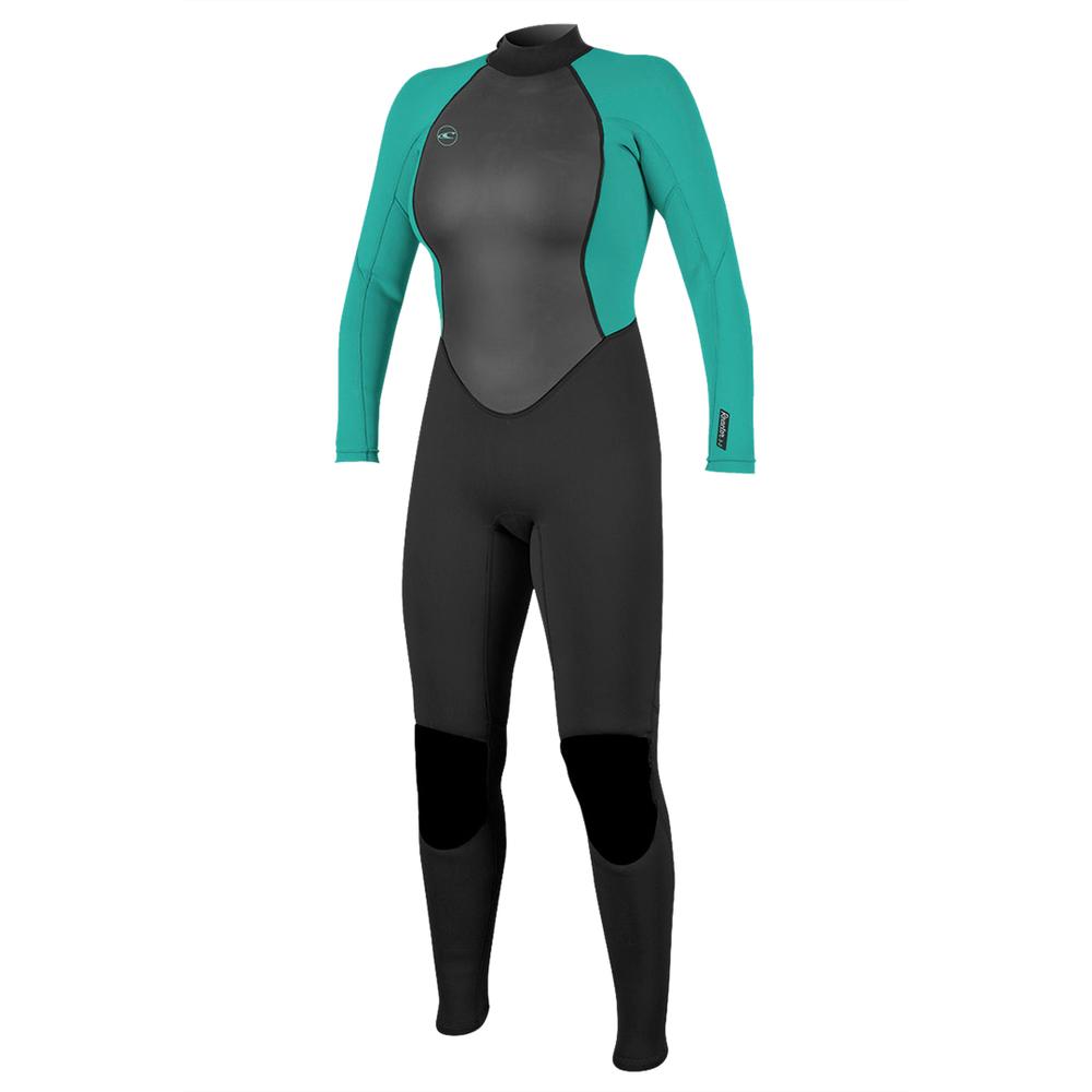 O'Neill Women's Reactor 2 3/2mm Back Zip Full Wetsuit BLK/LTAQUA
