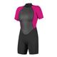 O'Neill Women's Reactor 2 2mm Back Zip S/S Spring Wetsuit BLK/BERRY