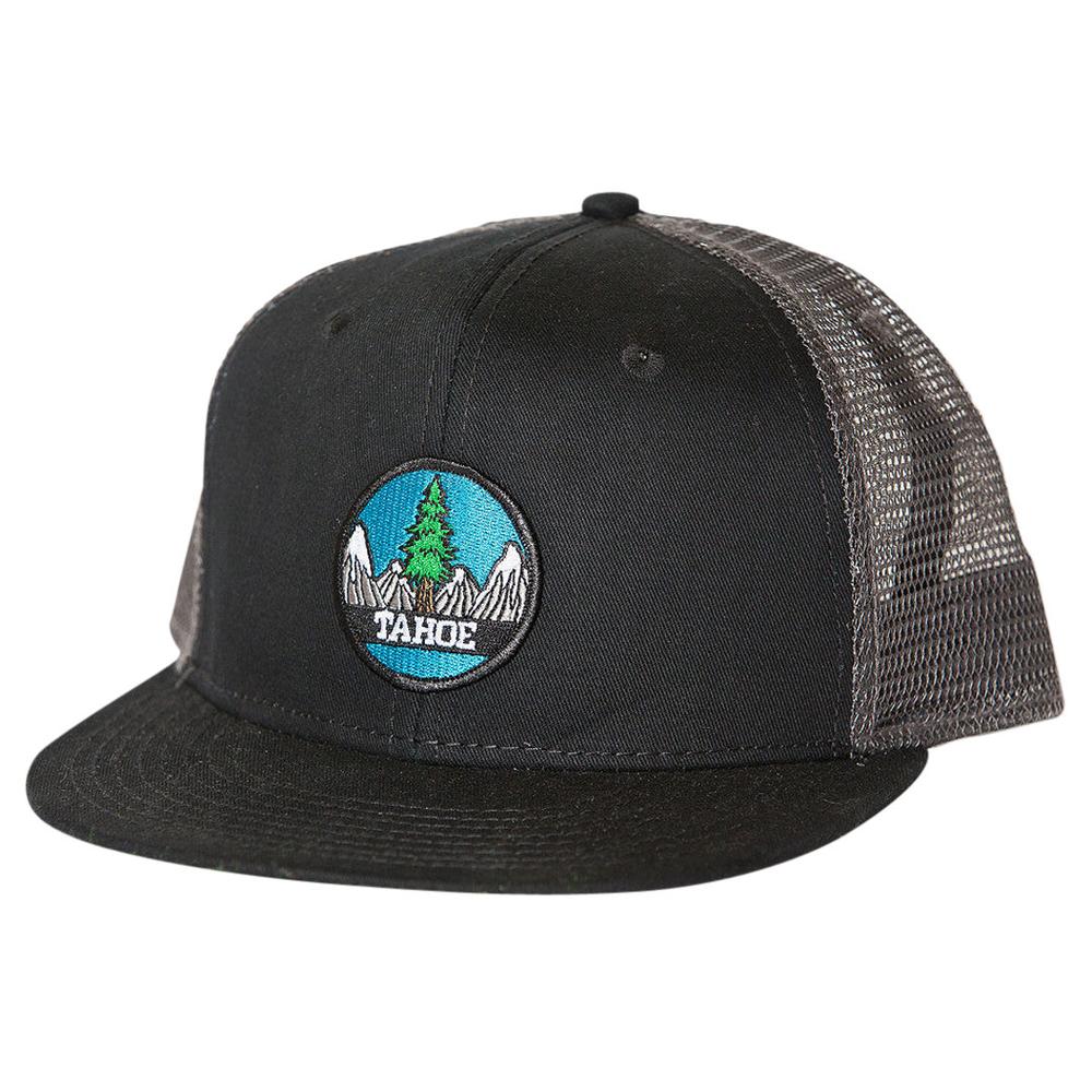 RISE Designs Tahoe Tree Circle Snapback Hat BLACKCHARGRAY