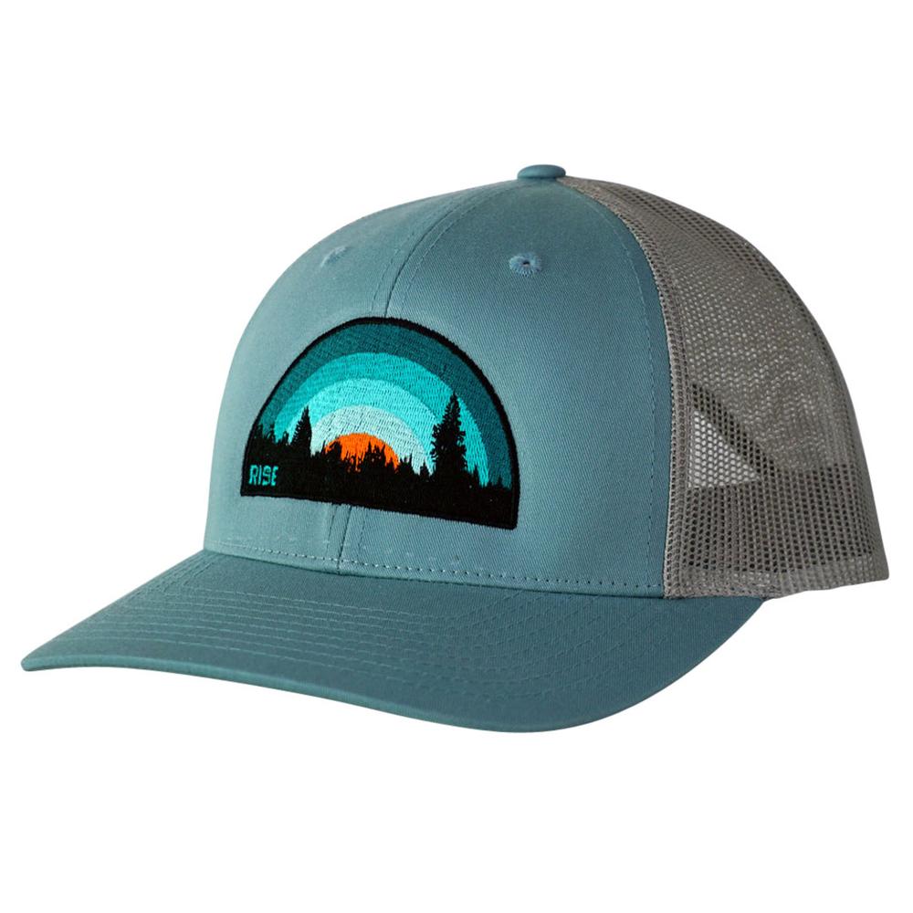 RISE Designs Turquoise Sunset Trucker Hat TEAL