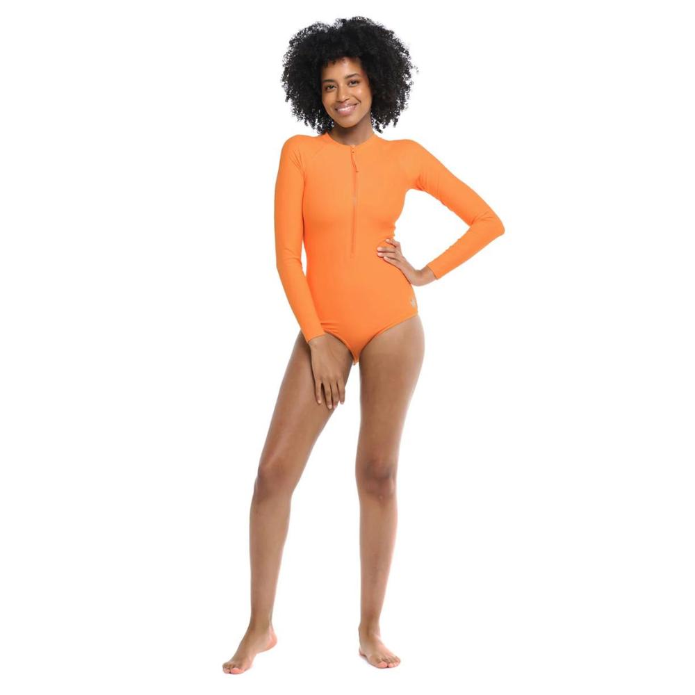 Body Glove Women's Smoothies Channel Cross-Over Long Sleeve Swimsuit LOQUAT