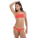 Eidon Women's Solid Leah High Cut V-Front Tie Side Cheeky Bikini Bottom Swimsuit TAMARINDO