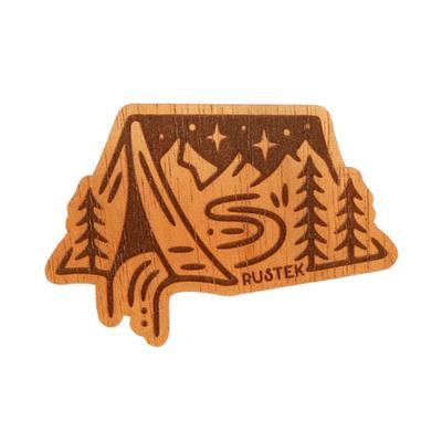 Rustek Camping InTent Wood Sticker