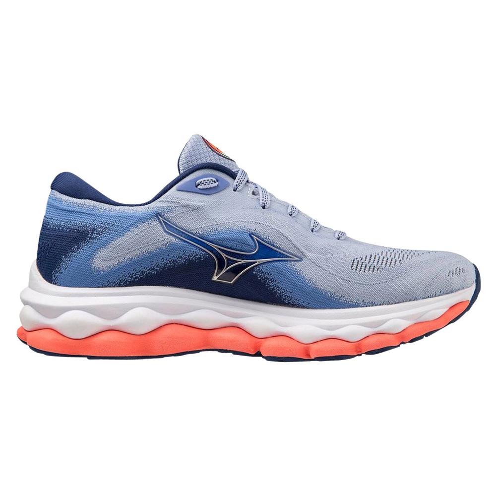 Mizuno Women's Wave Sky 7 Running Shoes BLUEHERONSILVER
