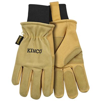 Kinco Unisex Lined Heavy-Duty Premium Grain & Suede Pigskin Ski Gloves with Omni-Cuff™