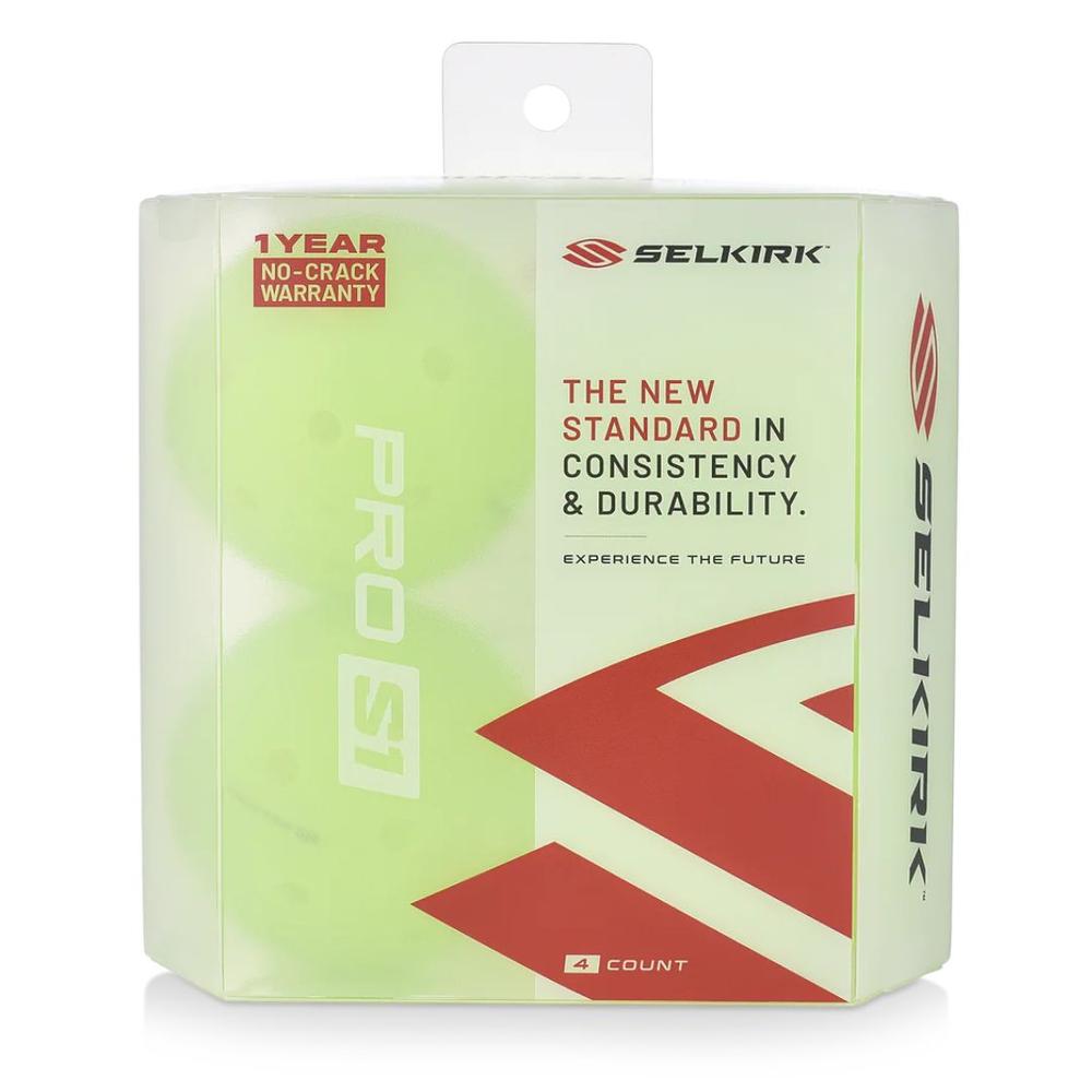 Selkirk Sport Pro S1 Pickleball Ball 4 Pack NEONGREEN