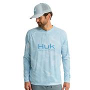 Huk Men's Pursuit Mossy Oak Printed Longsleeved Crew