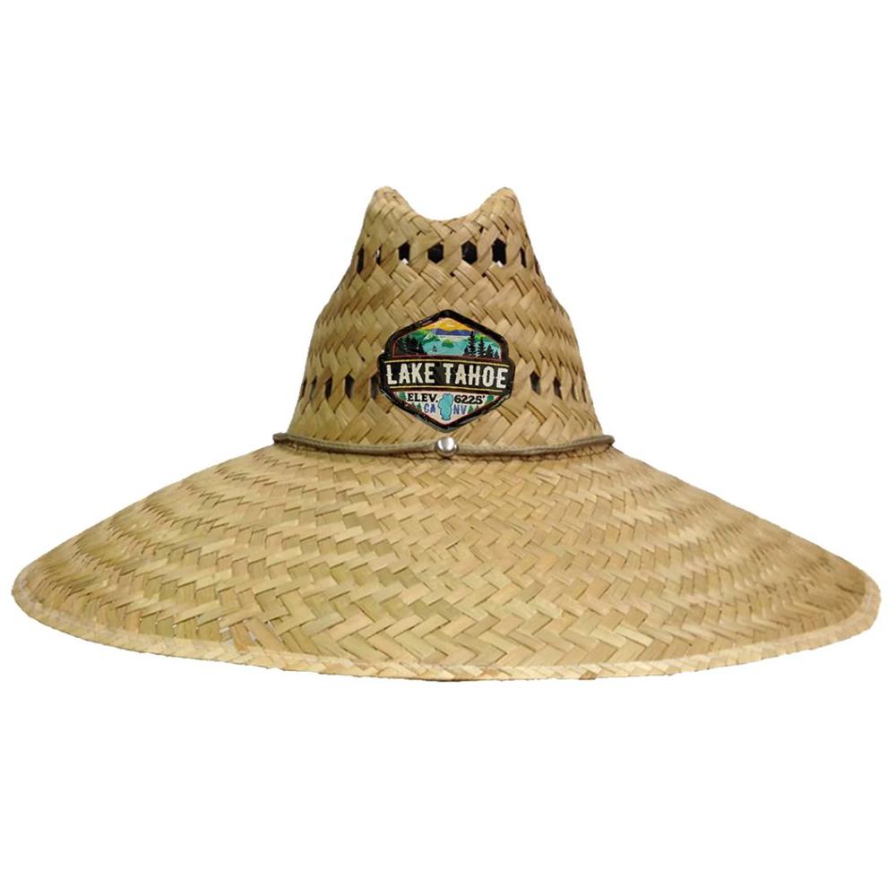 Adult Straw Lifeguard Hat With Lake Tahoe Patch NA