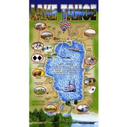 Lake Tahoe Map Velour Beach Towel
