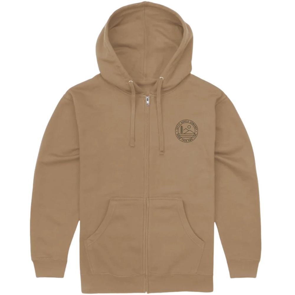 Jetty Emblem Zip Hoodie SAND