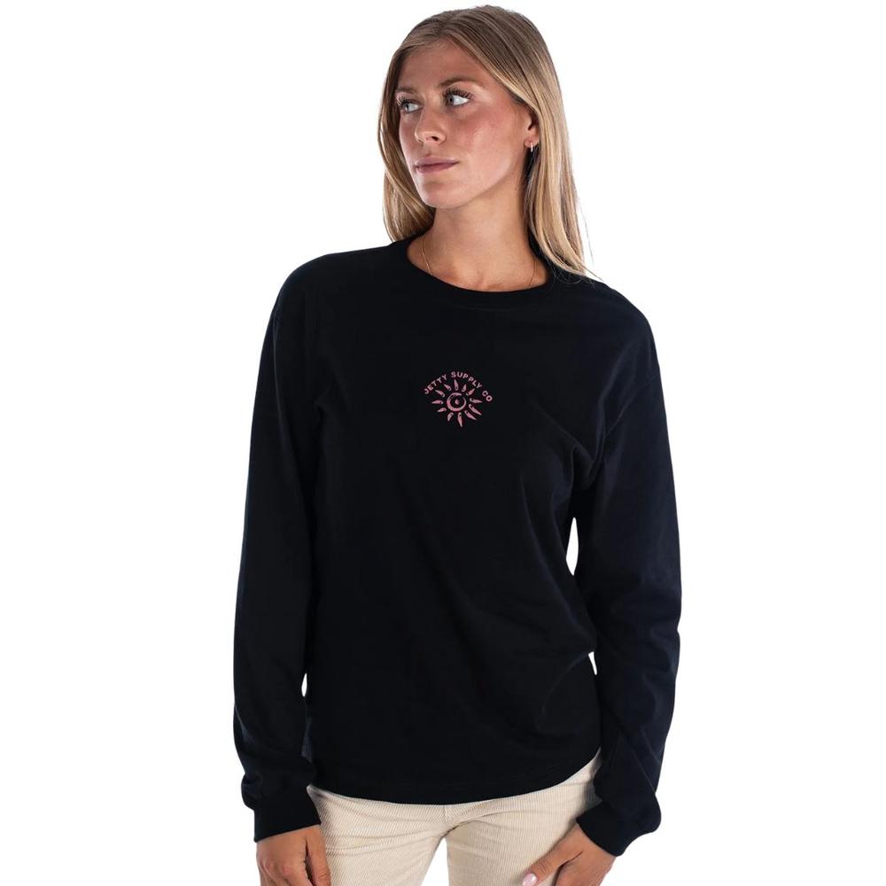Jetty Sunsets Long Sleeve Shirt BLACK