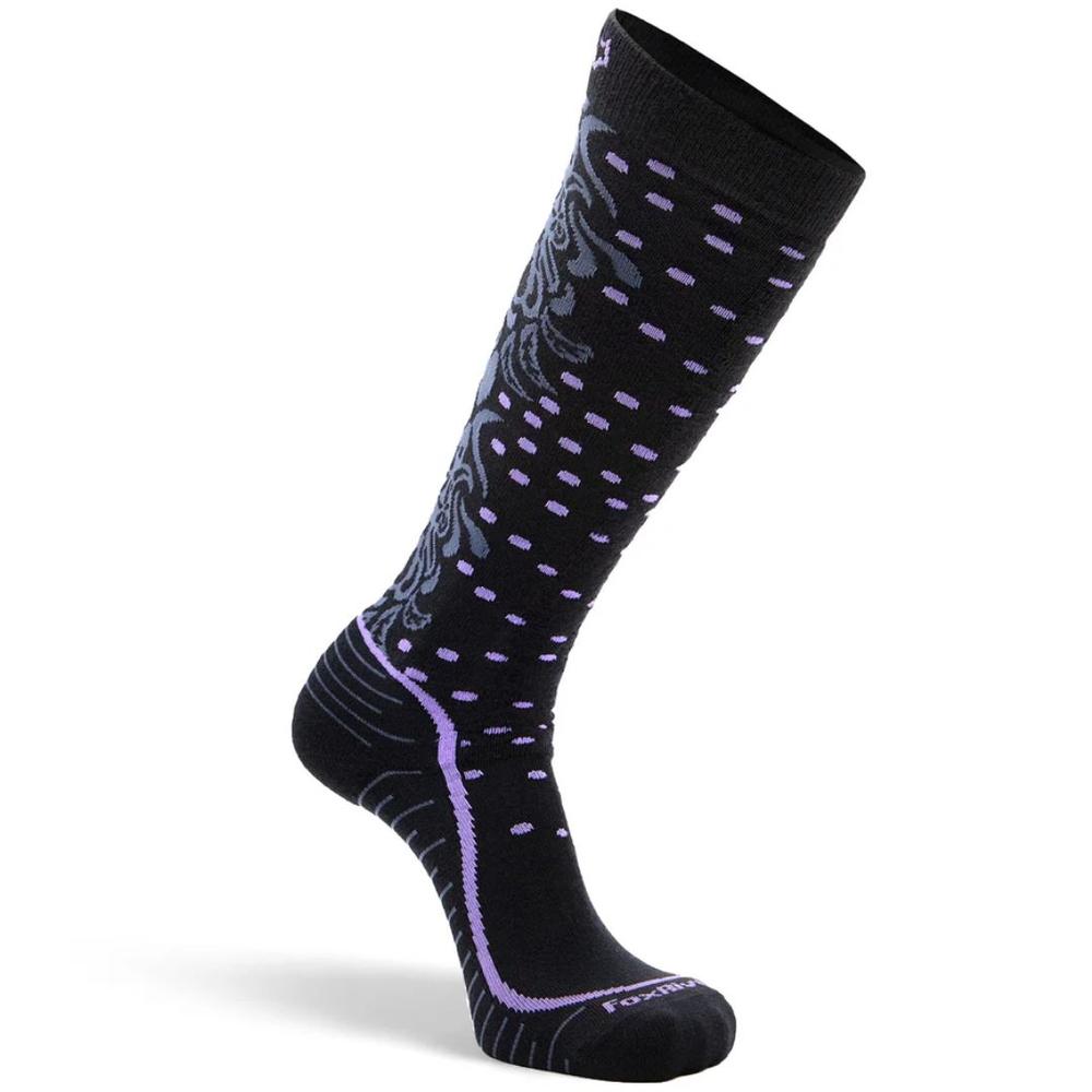 Fox River Women's Falling Leaf Lightweight Snow Socks BLACK