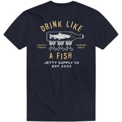 Jetty Unisex Bottle Service Tee - Navy