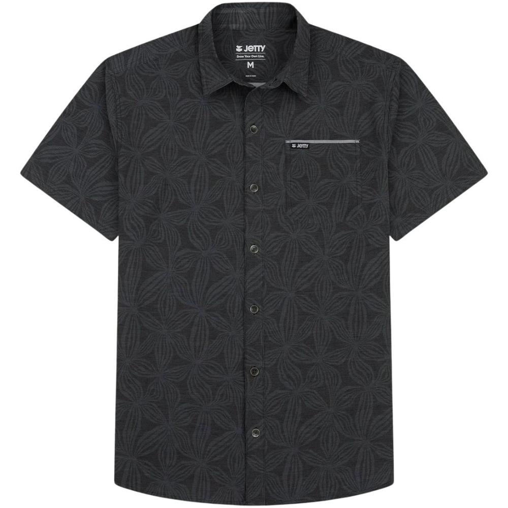 Jetty Men's Garwood Woven Short Sleeve Shirt - Black BLACK
