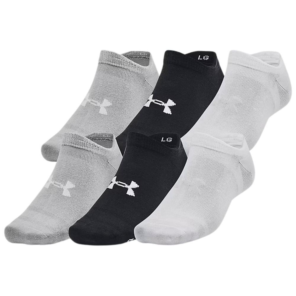 Under Armour UA Essential Unisex 6-Pack No-Show Socks BLACKBLACKHALOGRAY