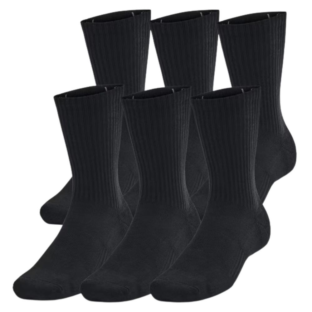 Under Armour Unisex UA Training Cotton Crew Socks (6-Pack) BLACKBLACKWHITE