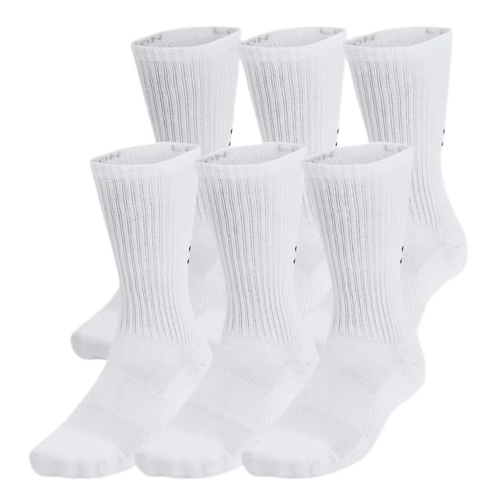 Under Armour Unisex UA Training Cotton Crew Socks (6-Pack) WHITEWHITEBLACK