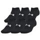 Under Armour Unisex UA Training Cotton No Show Socks (6-Pack) BLACKBLACKWHITE