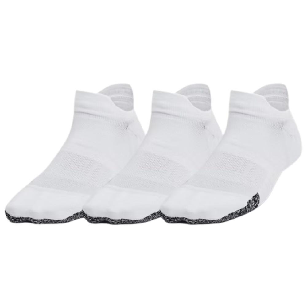 Under Armour UA Breathe No Show Tab Socks (3-Pack) WHITEWHITEHALOGRAY