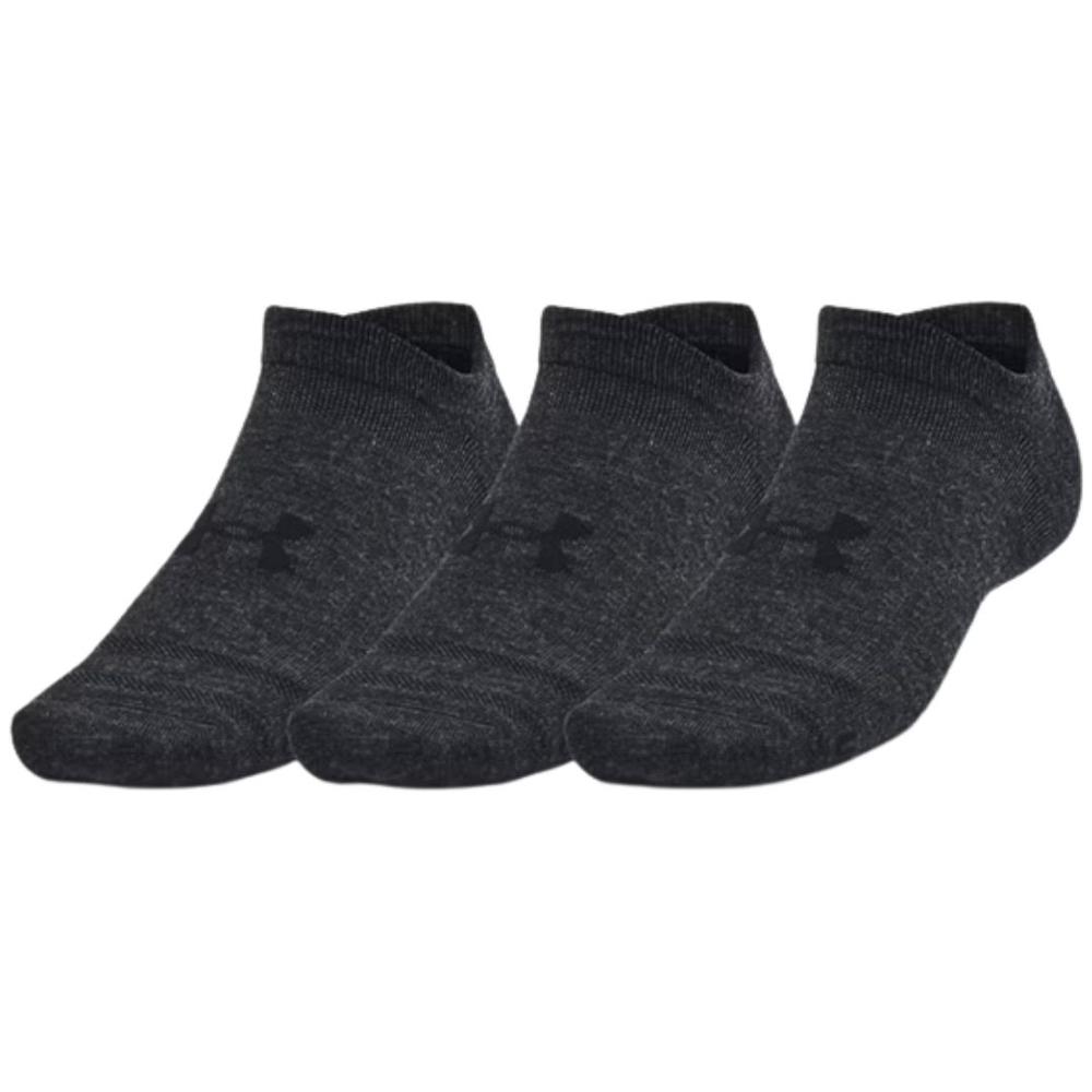 Under Armour Unisex UA Essential No-Show Socks (3-Pack) BLACKBLACKBLACK