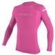 O'Neill Youth Basic Skins UPF 50+ Long Sleeve Rash Guard FOXPINK