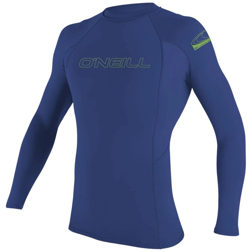 O'Neill Youth Basic Skins UPF 50+ Long Sleeve Rash Guard PACIFIC