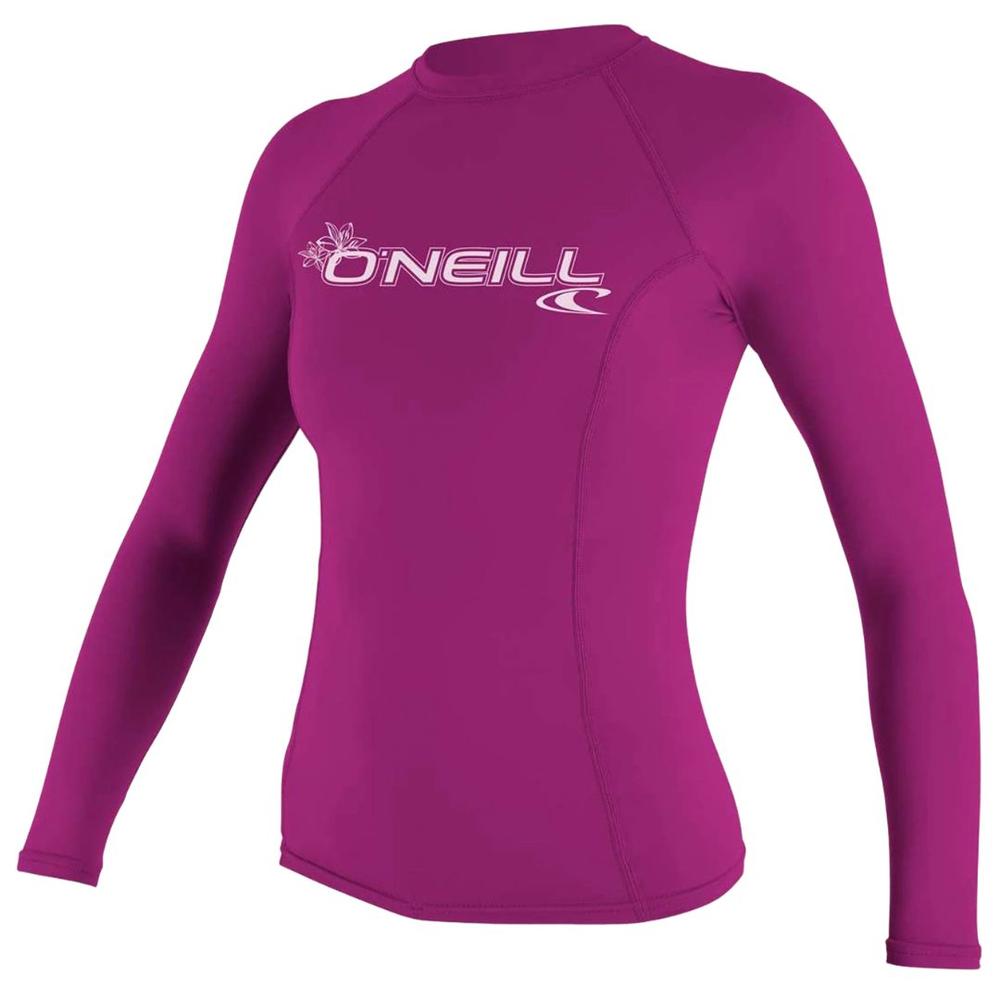 O'Neill Women's Basic 50+ UPF Long Sleeve Rash Guard FOXPINK