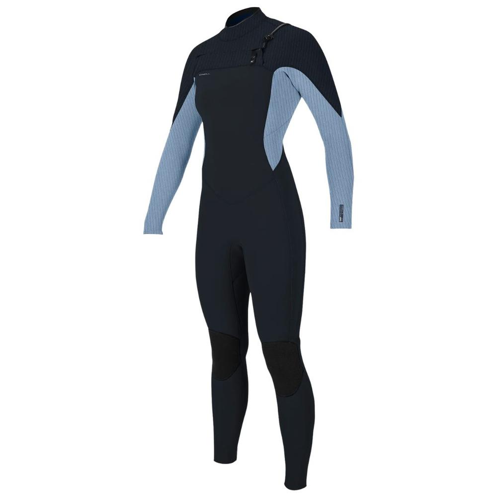 O'Neill Women's Hyperfreak 3/2mm+ Chest Zip Full Wetsuit CARBON/FADENIM