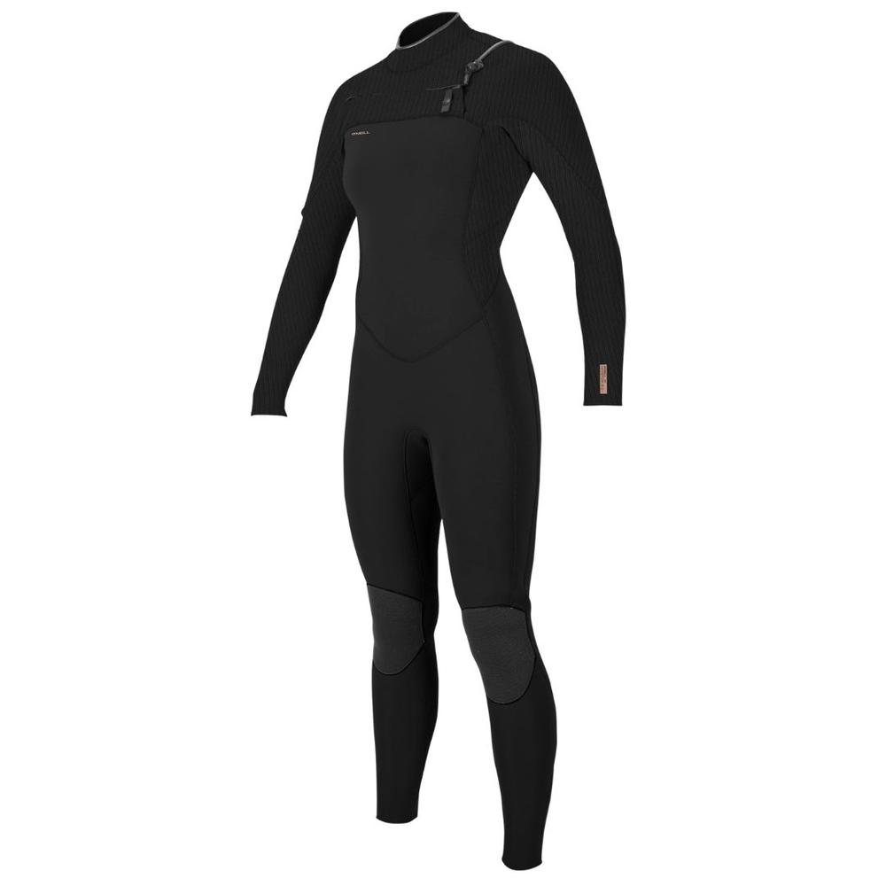 O'Neill Women's Hyperfreak 4/3mm+ Chest Zip Full Wetsuit BLK/BLK