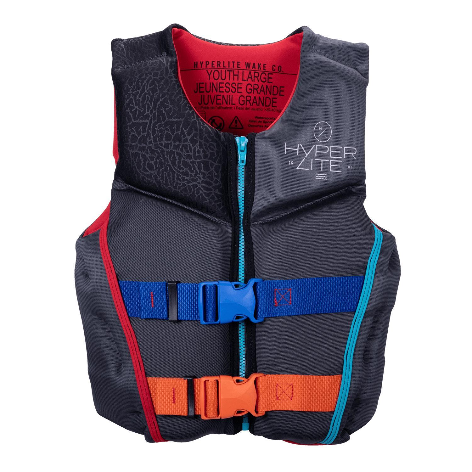  Hyperlite Boys ' Youth Indy Neo Cga Life Vest Large - 65- 90 Lbs