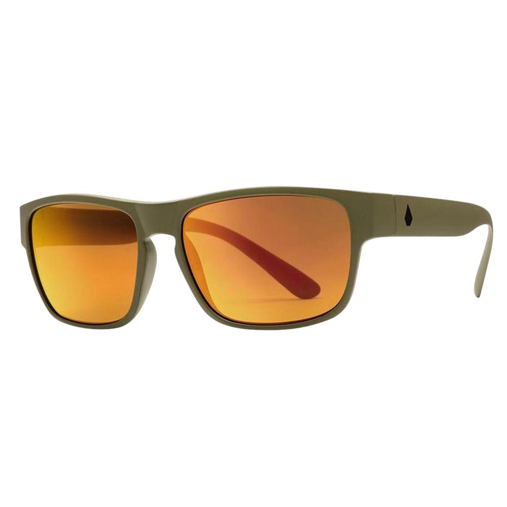  Volcom Valient Sunglasses Matte Drab With Heat Lens
