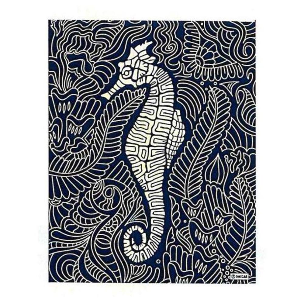 Sand Cloud Seahorse Swirl Large Towel NAVY