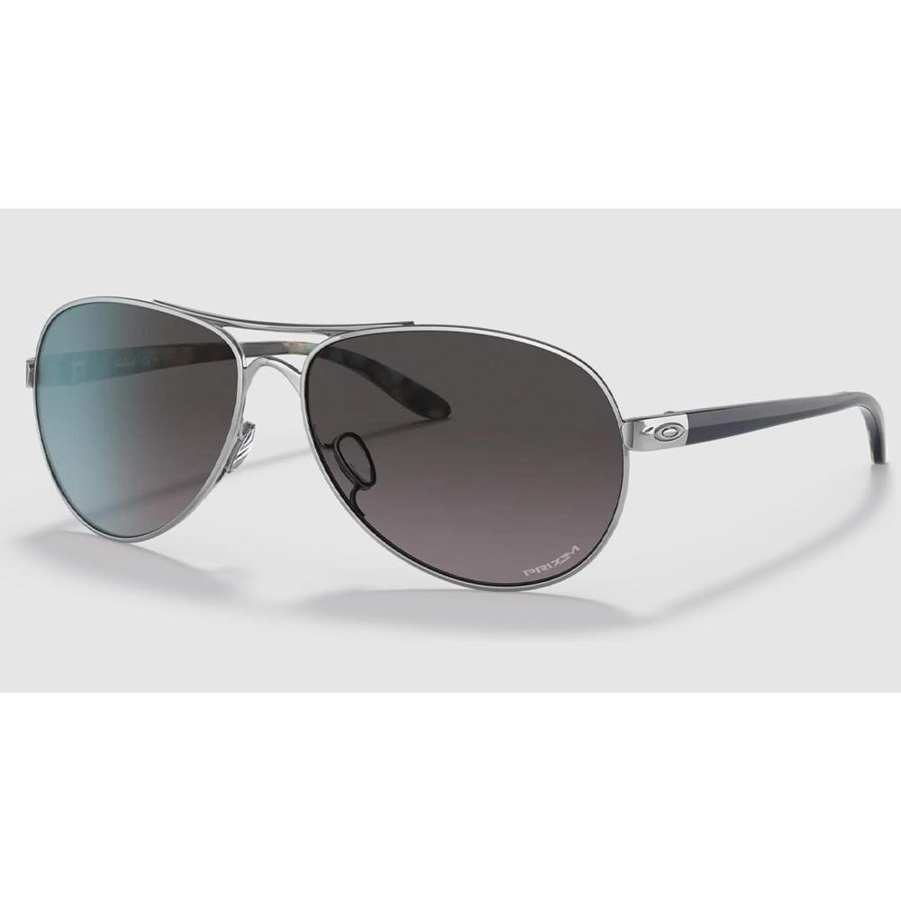 Oakley Feedback Polished Chrome/Prizm Grey Gradient Sunglasses POLCHRM/PRZGRYGRAD