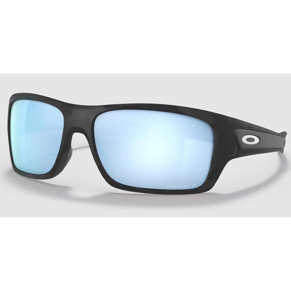  Oakley Turbine Matte Black Camo/Prizm Deep Water Polarized Sunglasses
