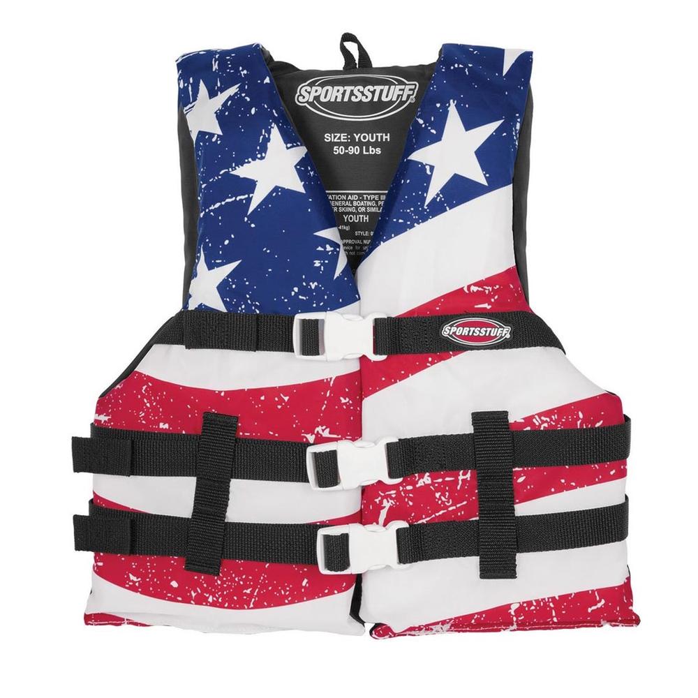  Airhead Youth General Boating Stripes & Stars Cga Vest - 50- 90 Lbs