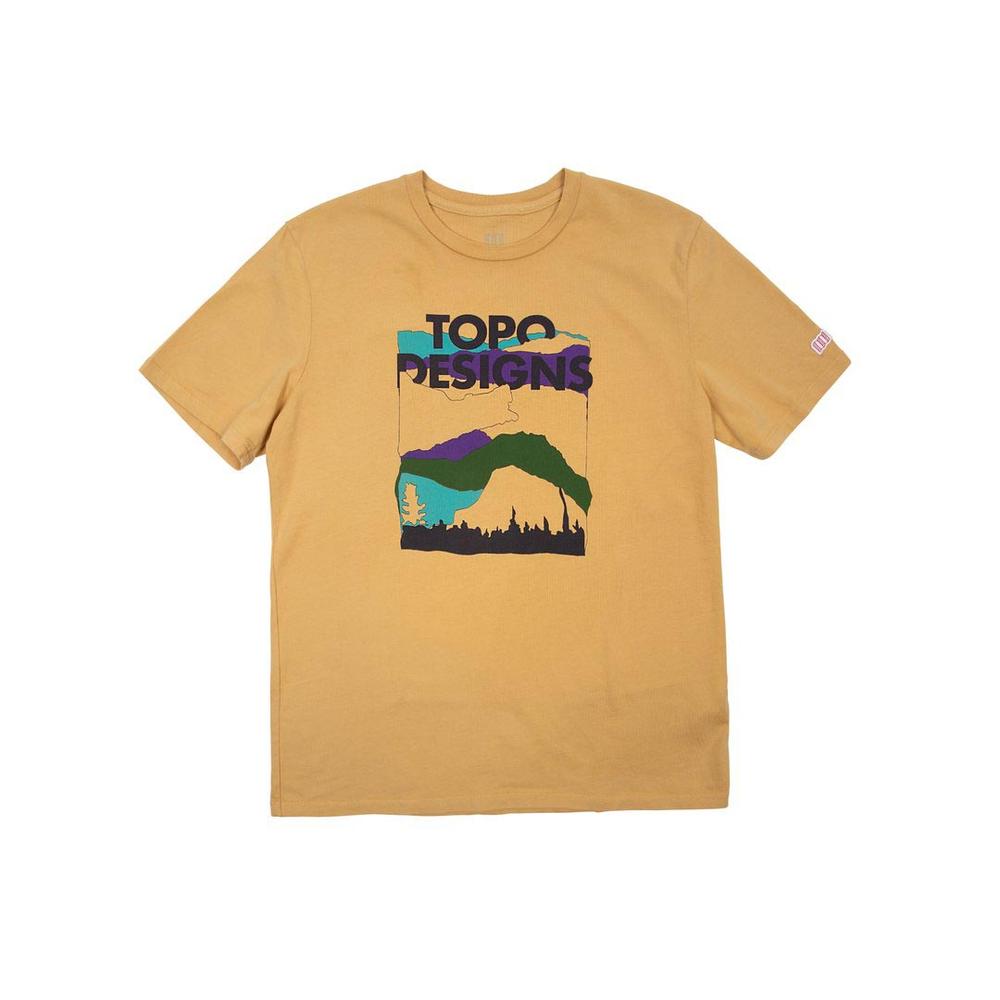 Topo Designs Men's Red Mountain T-Shirt TAN