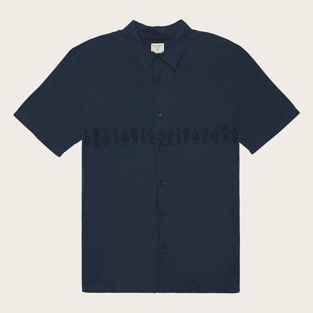 Jack O'Neill Men's Fishers Wharf Short Sleeved Button Up NAVY