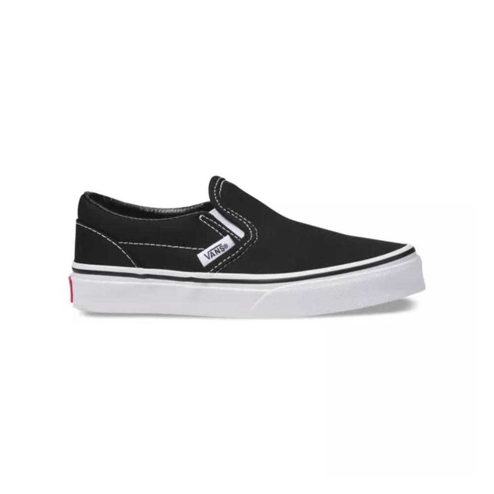 Vans Kids' Classic Slip On Shoes BLACK/TRUEWHITE