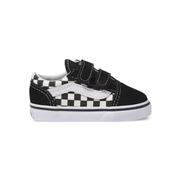 Vans Toddler Black/White Primary Check Old School V Shoes