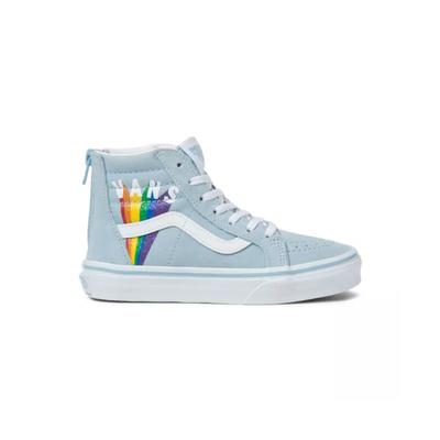 Vans Kids' Winter Sky/True White Rainbow Sk8-HI Zip Shoes
