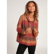 Volcom Women's Was It You Striped Button Up Sweater