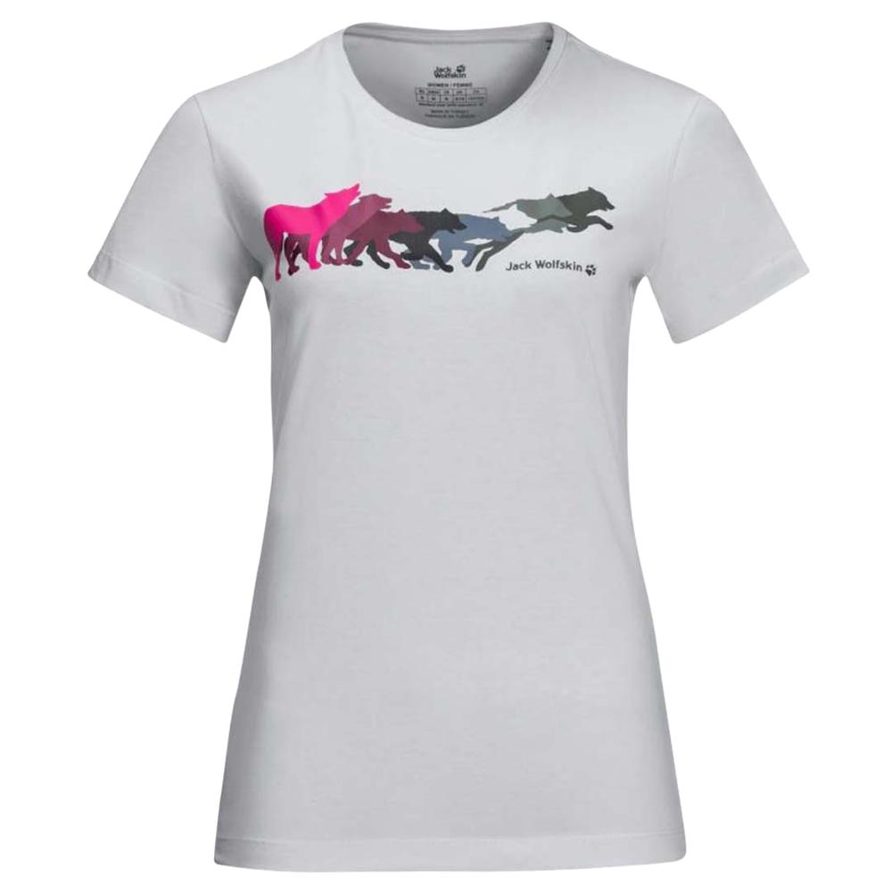 Jack Wolfskin Women's Rainbow Wolf T- Shirt