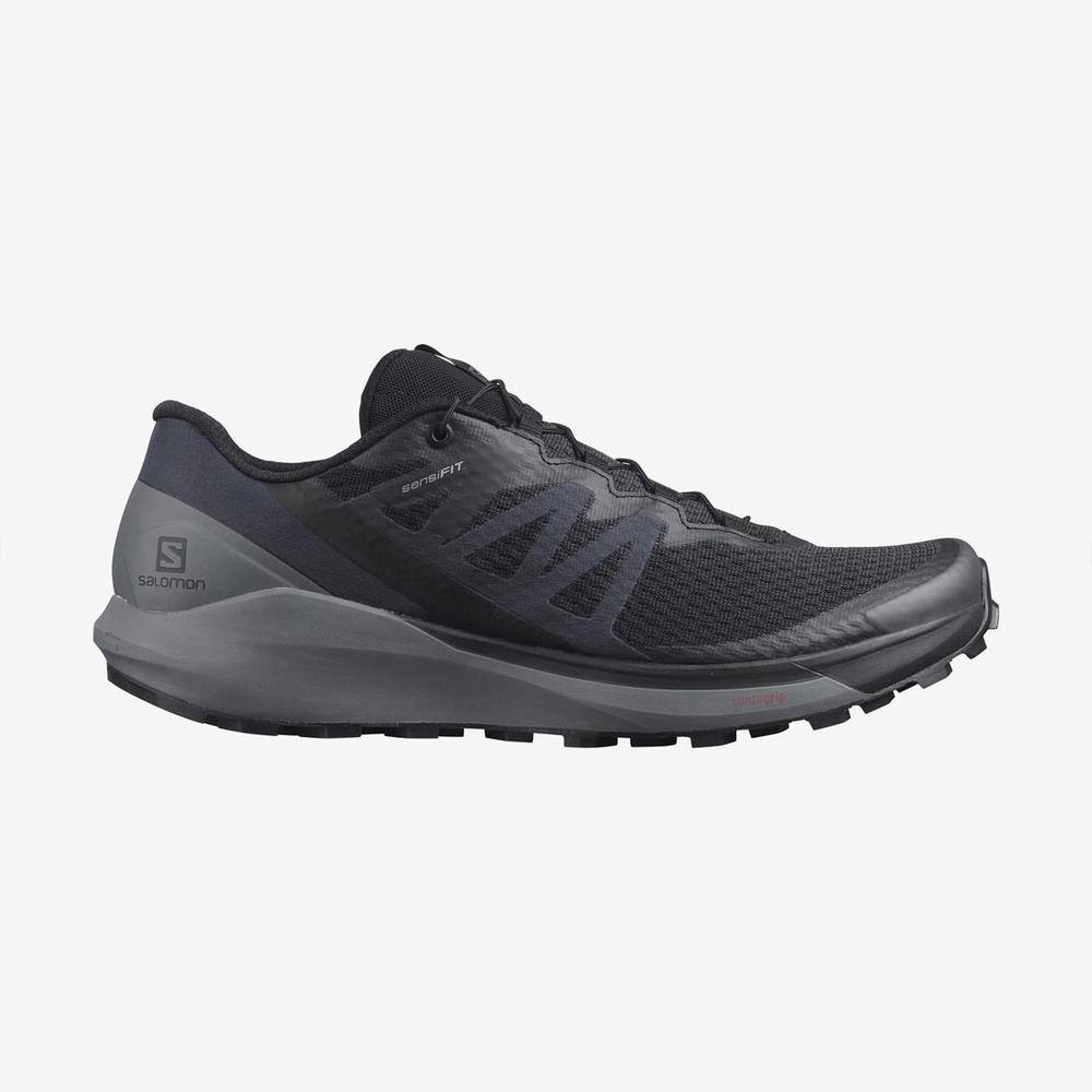 Salomon Men's Sense Ride 4 Running Shoes BLACK/QUSH/EBONY